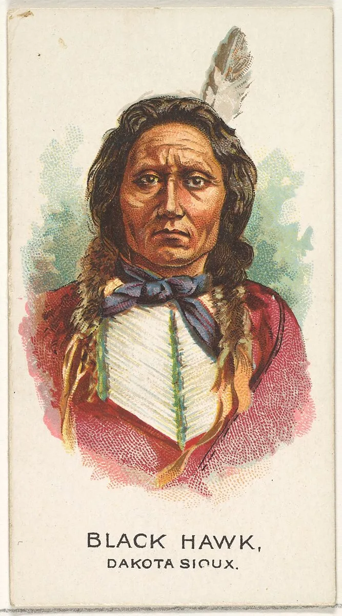 Black Hawk, Dakota Sioux, from the American Indian Chiefs series (N2) for Allen & Ginter Cigarettes Brands — Allen & Ginter