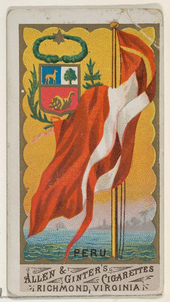 Peru, from Flags of All Nations, Series 1 (N9) for Allen & Ginter Cigarettes Brands — Allen & Ginter