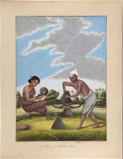 A Potter in Balabar Cast, from Indian Trades and Castes