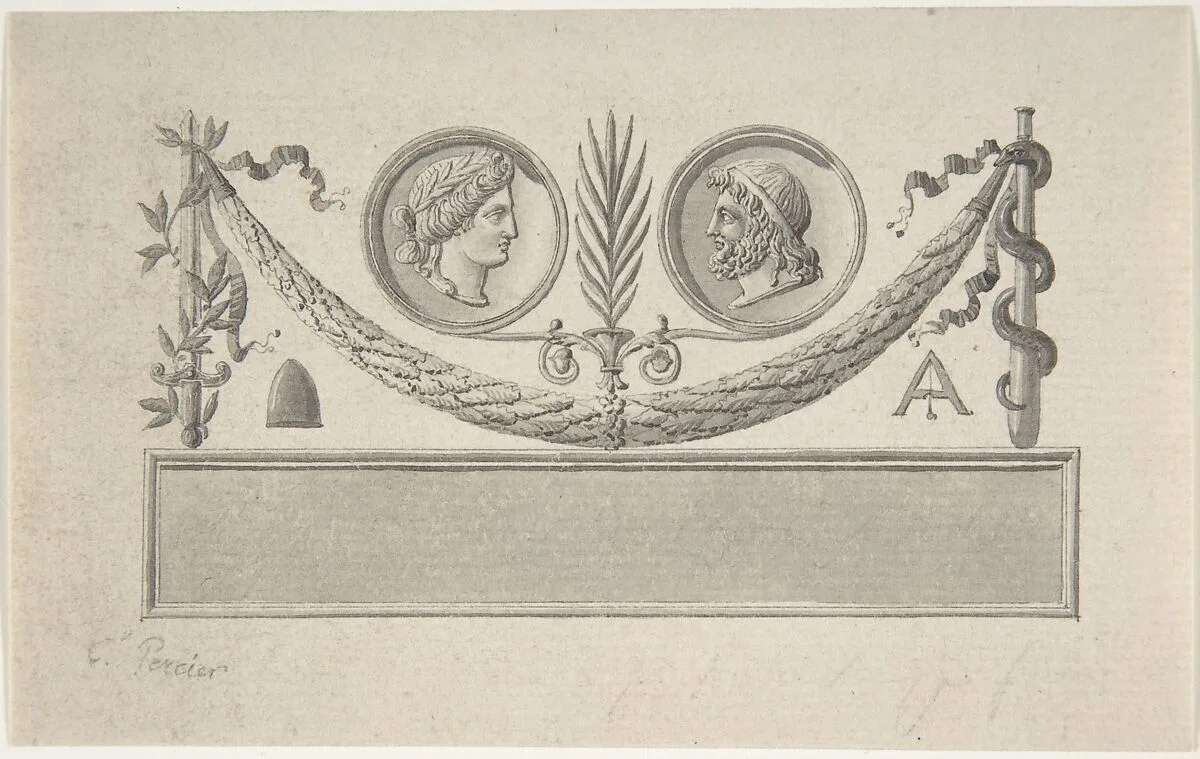 Vignette with Two Portrait Medallions — Charles Percier