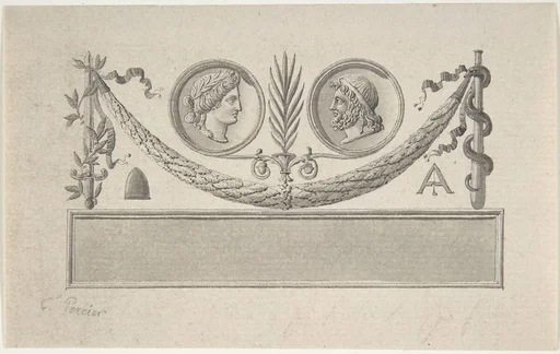 Vignette with Two Portrait Medallions
