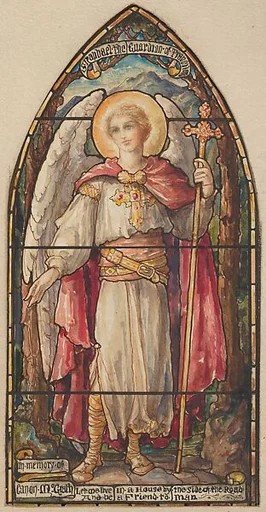 St. Raphael, the Guardian of Travelers: Design for a Stained Glass Window, Memorial to Canon McGrath