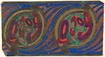 Horizontal Panel with a Pattern of Oval Flowers on a Green Frame with a Blue and Brown Striped Background — Anonymous, French, 20th century