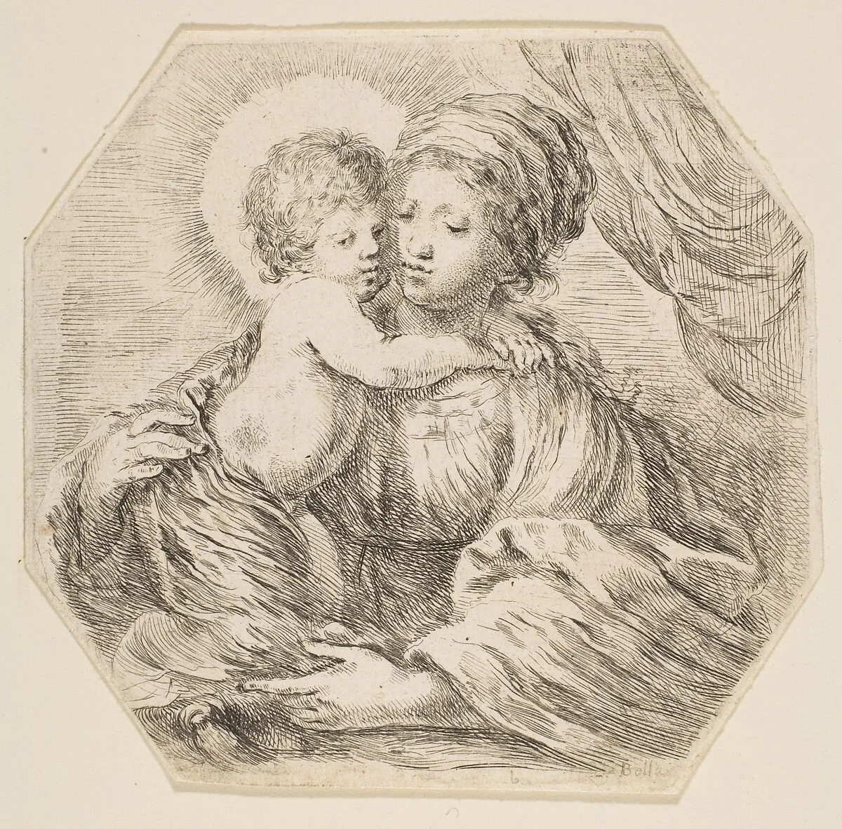 Virgin and Christ Child, an octagonal composition — Stefano della Bella