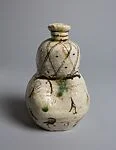鈴木五郎作 織部瓢徳利|Gourd-shaped sake flask (tokkuri)