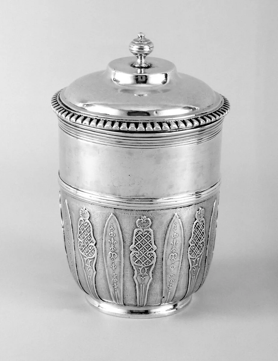 Jar with cover — V.C.D.