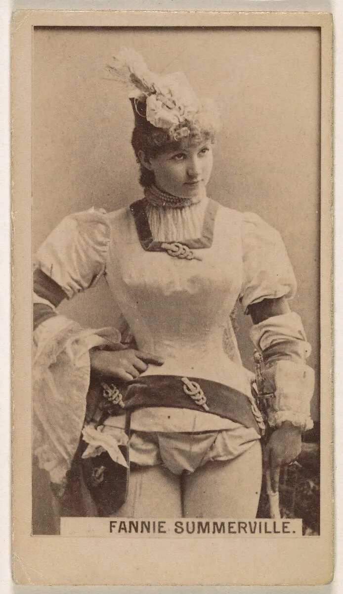 Miss Fannie Summerville, from the Actresses series (N245) issued by Kinney Brothers to promote Sweet Caporal Cigarettes — Kinney Brothers Tobacco Company