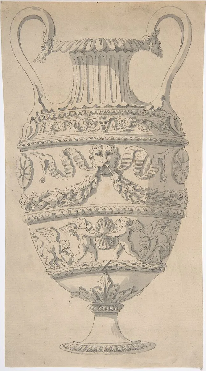 Drawing of an Urn — Anonymous, French, 18th century
