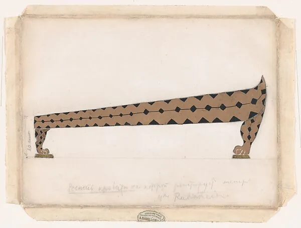 Design for a Daybed, used by Ida Rubinstein during the Rehearsals for Cleopatra — Léon Bakst