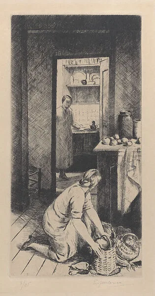 Two Women in a Kitchen — Eugene Corneau