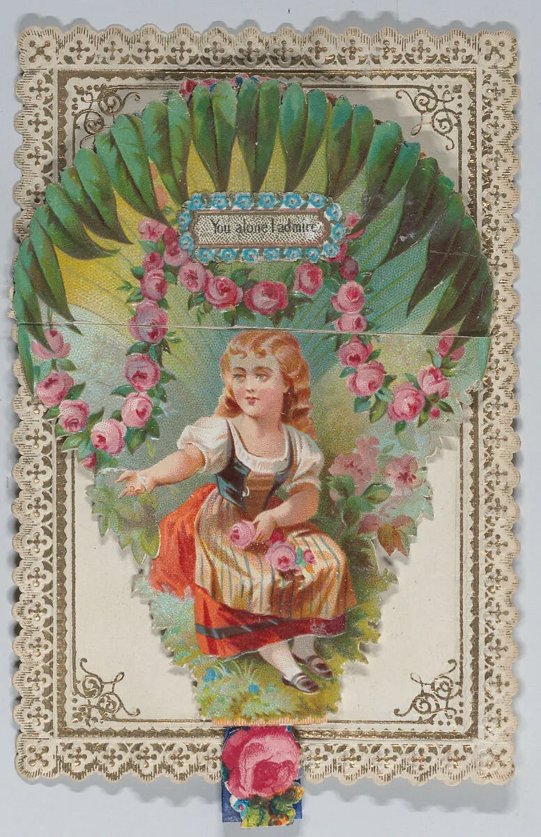 Valentine - Mechanical, layers of roses — Anonymous, British, 19th century