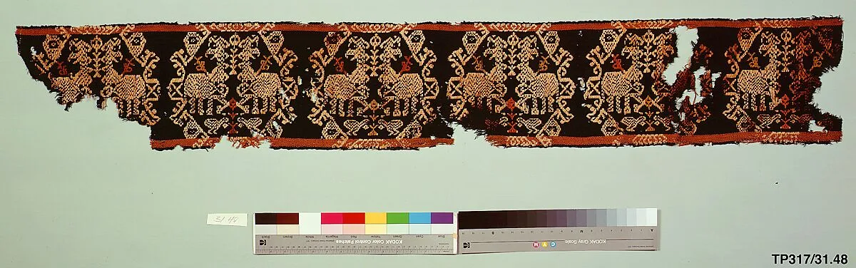 Tunic Band with Repeating Motif of Confronted Griffins — Unknown