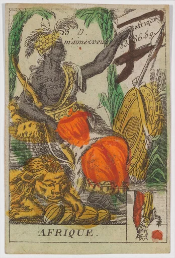 Afrique, from the playing cards (for quartets) "Costumes des Peuples Étrangers"