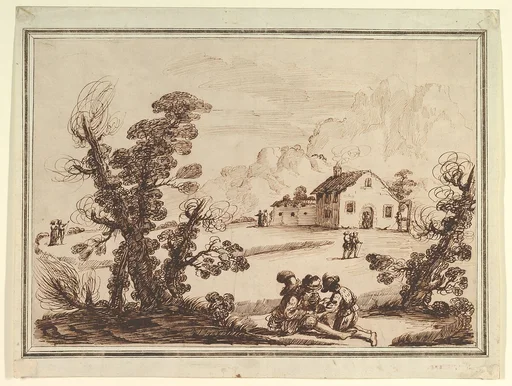 Landscape with Figures and a Farm House
