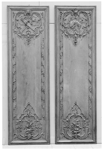Panel with attributes of music (one of a pair)