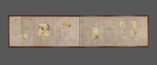 花鳥図風炉先屏風|Folding Screen for Tea Ceremony with Six Bird-and-Flower Paintings