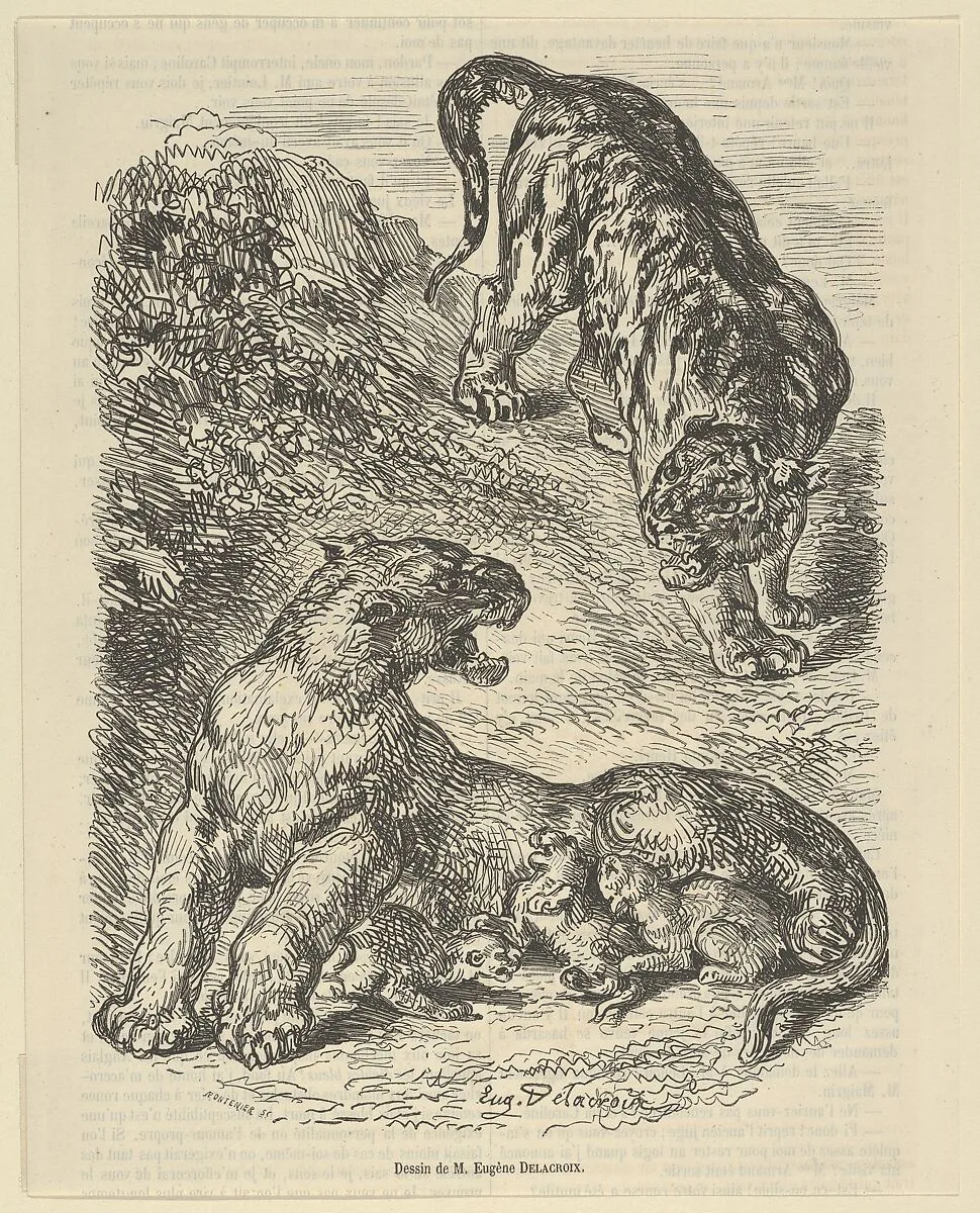 Tigress Attacked by a Tiger While Nursing her Young — Eugène Delacroix