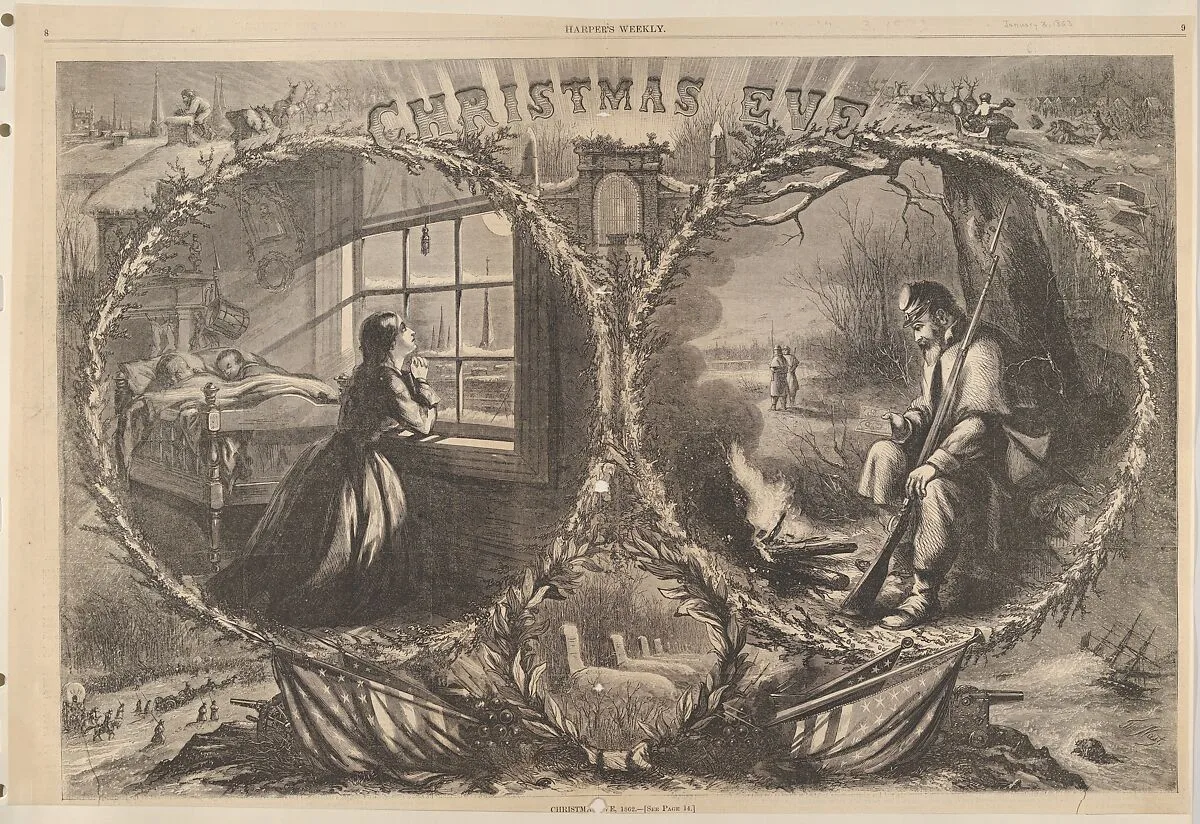 Christmas Eve, 1862 (from "Harper's Weekly," vol. 7, pp. 8-9) — Thomas Nast|Harper's Weekly