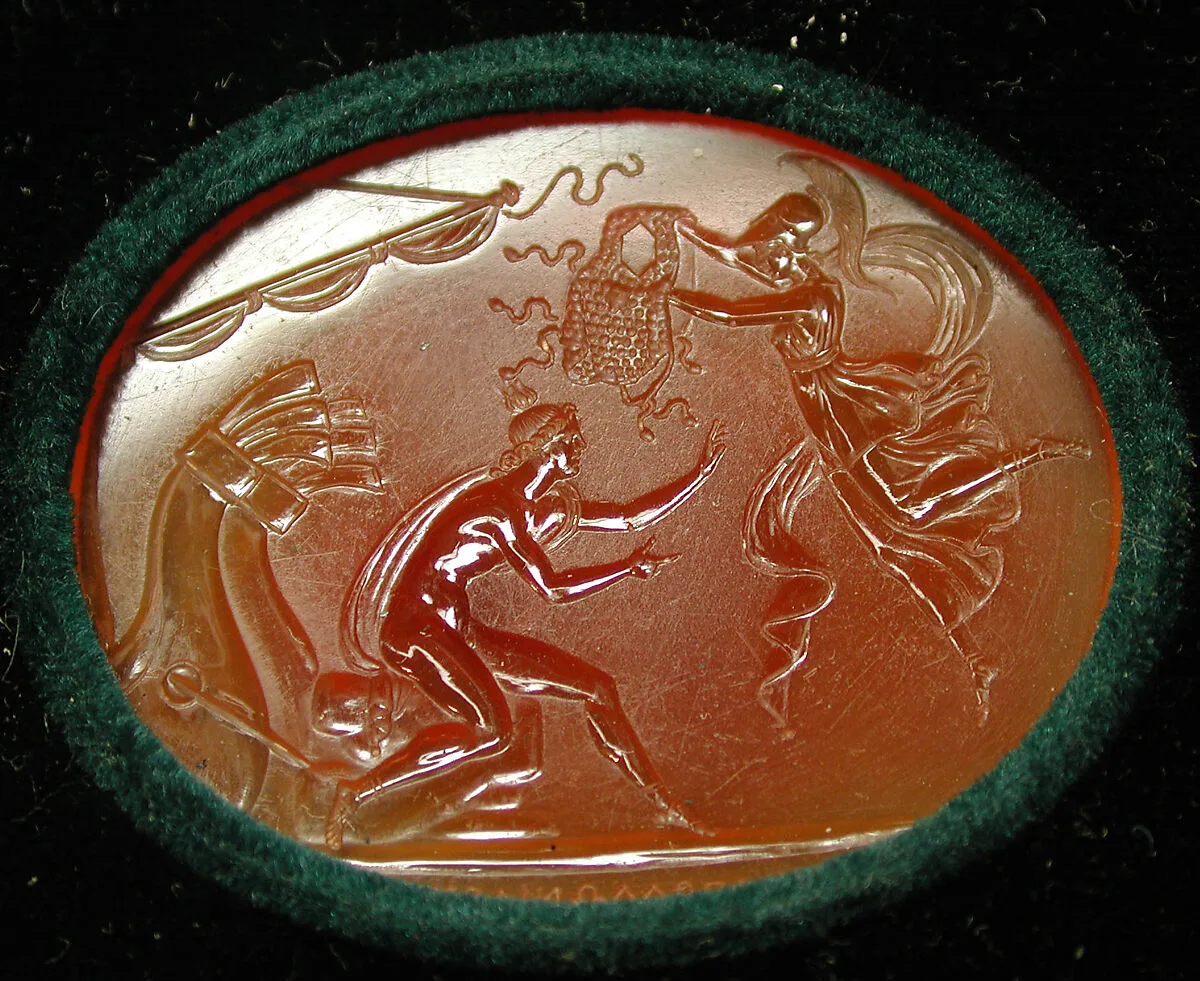 Minerva throwing her aegis over Achilles — Unknown