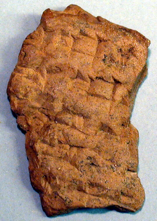 Cuneiform tablet: fragment of the witness list of a contract (?) — Unknown
