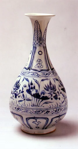 元 景德鎮窯青花蓮池紋玉壺春瓶|Vase