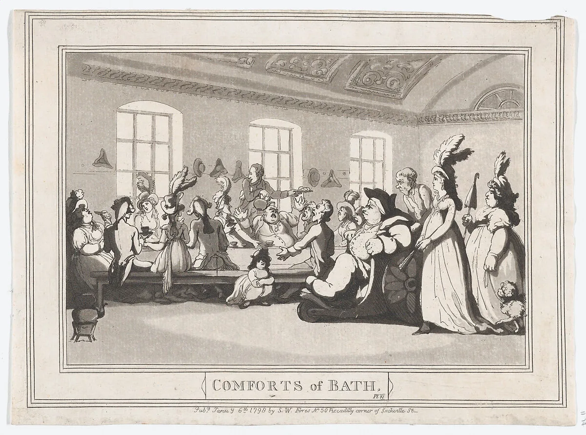 Comforts of Bath, Plate 11 — Thomas Rowlandson|S. W. Fores
