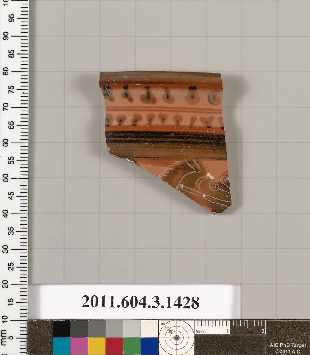 Terracotta rim fragment of a skyphos (deep drinking cup) — Unknown