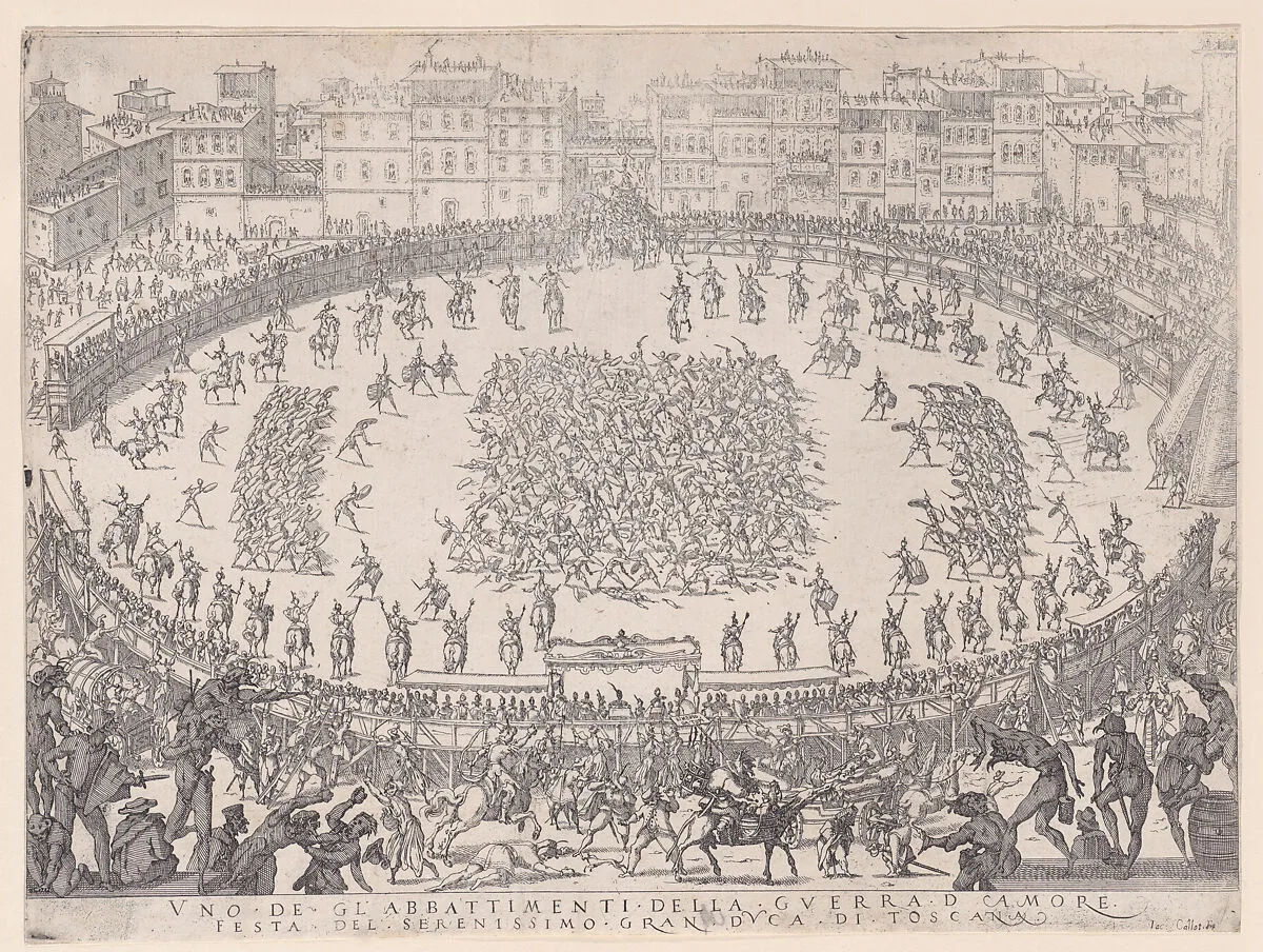 Le Combat des Sections d'Infantrie (The Battle of the Sections of Infantry), from La Guerre d'Amour (Guerra d'Amore) (War of Love) — Jacques Callot