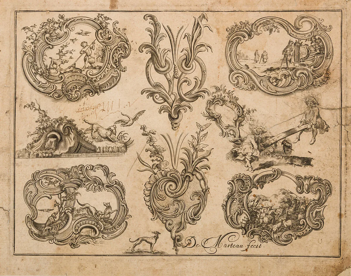Plate Eleven from Nouveavx Desseins D'Arquebvseries — Gilles Demarteau