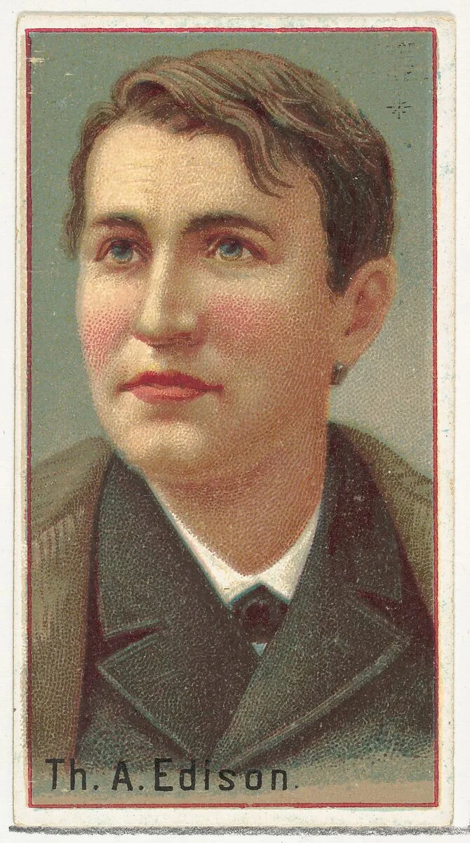 Thomas A. Edison, printer's sample for the World's Inventors souvenir album (A25) for Allen & Ginter Cigarettes — Allen & Ginter