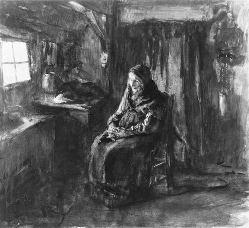 Dutch Interior with Figure of Old Woman