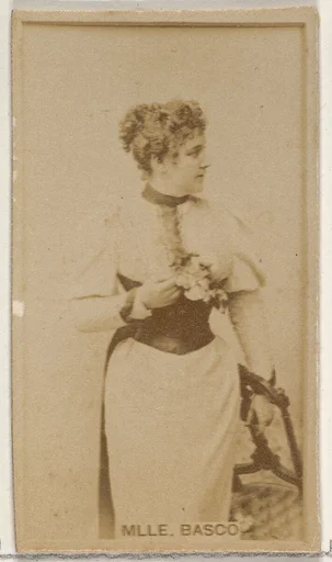Mlle. Basco, from the Actors and Actresses series (N45, Type 8) for Virginia Brights Cigarettes