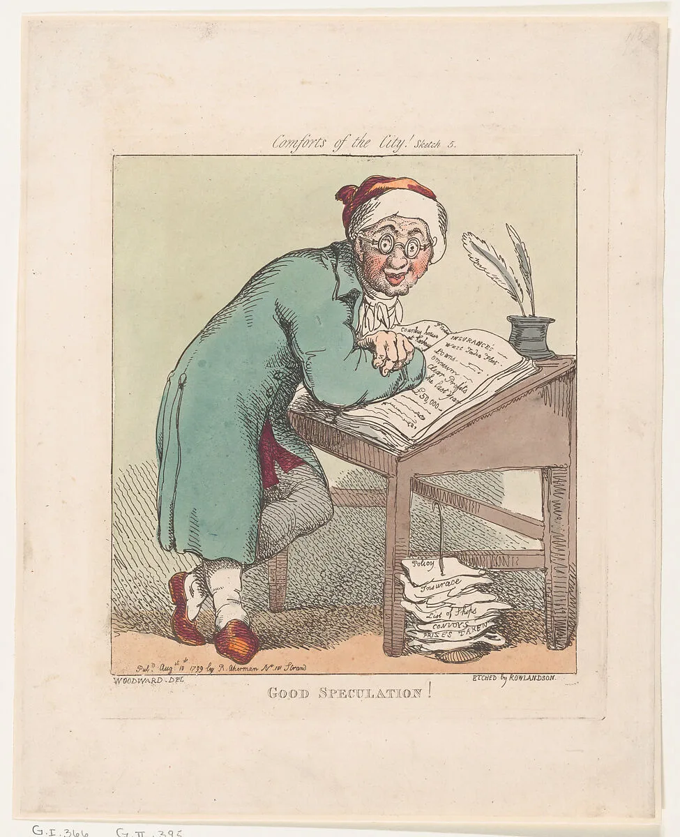 Good Speculation! — Rudolph Ackermann, London|Thomas Rowlandson|George Murgatroyd Woodward