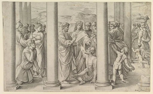 St. Peter and St. John healing the lame man at the gate of the temple