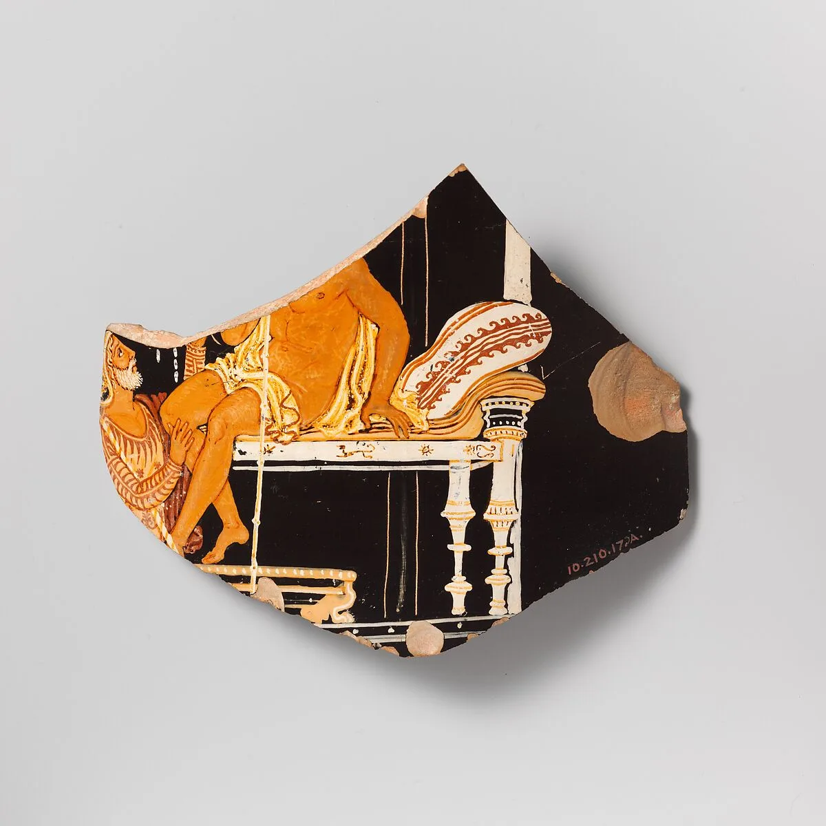Three fragments of a terracotta calyx-krater (mixing bowl) — Unknown