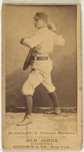 McCauley, Catcher, Chicago, from the Old Judge series (N172) for Old Judge Cigarettes