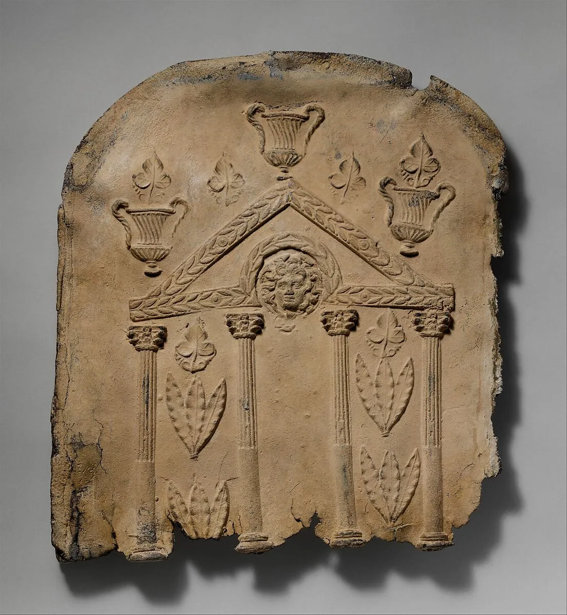 Lid and end panels of a lead sarcophagus — Unknown