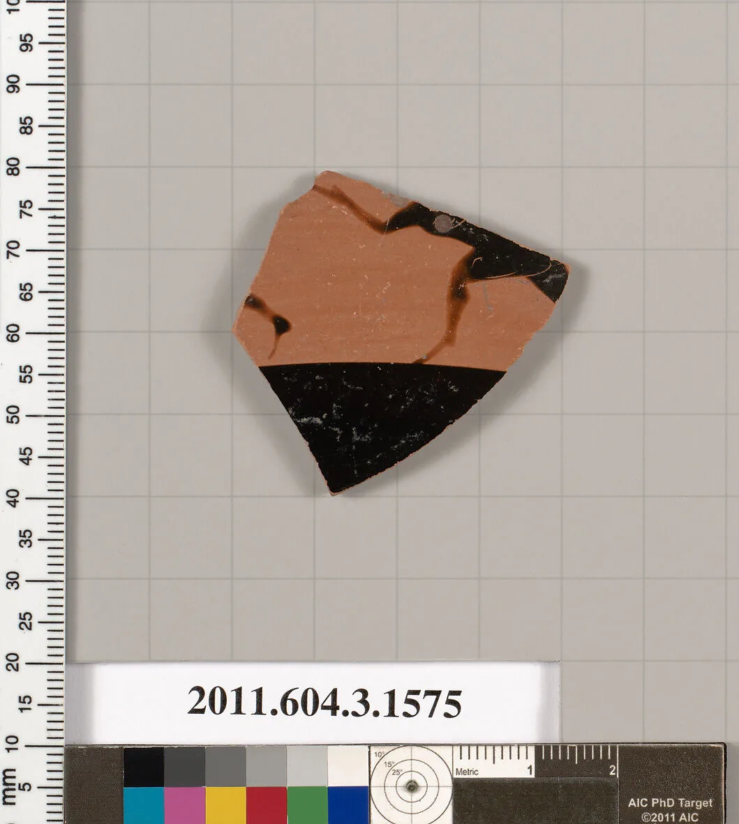 Terracotta fragment of a kylix: Band cup (drinking cup) — Unknown