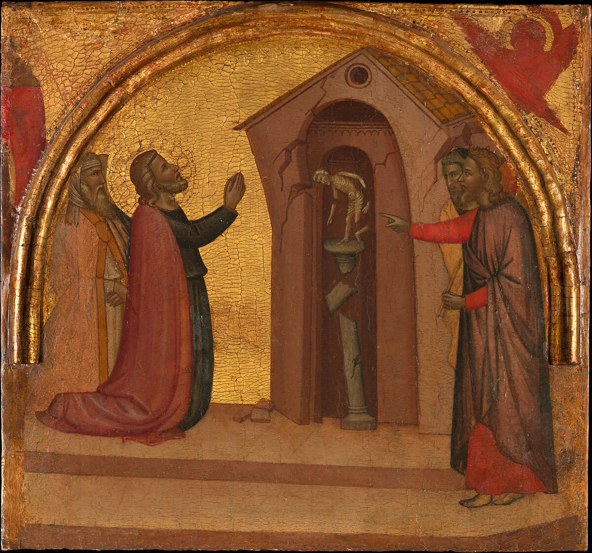 Saint John the Evangelist Causes a Pagan Temple to Collapse — Francescuccio Ghissi (Francesco di Cecco Ghissi)