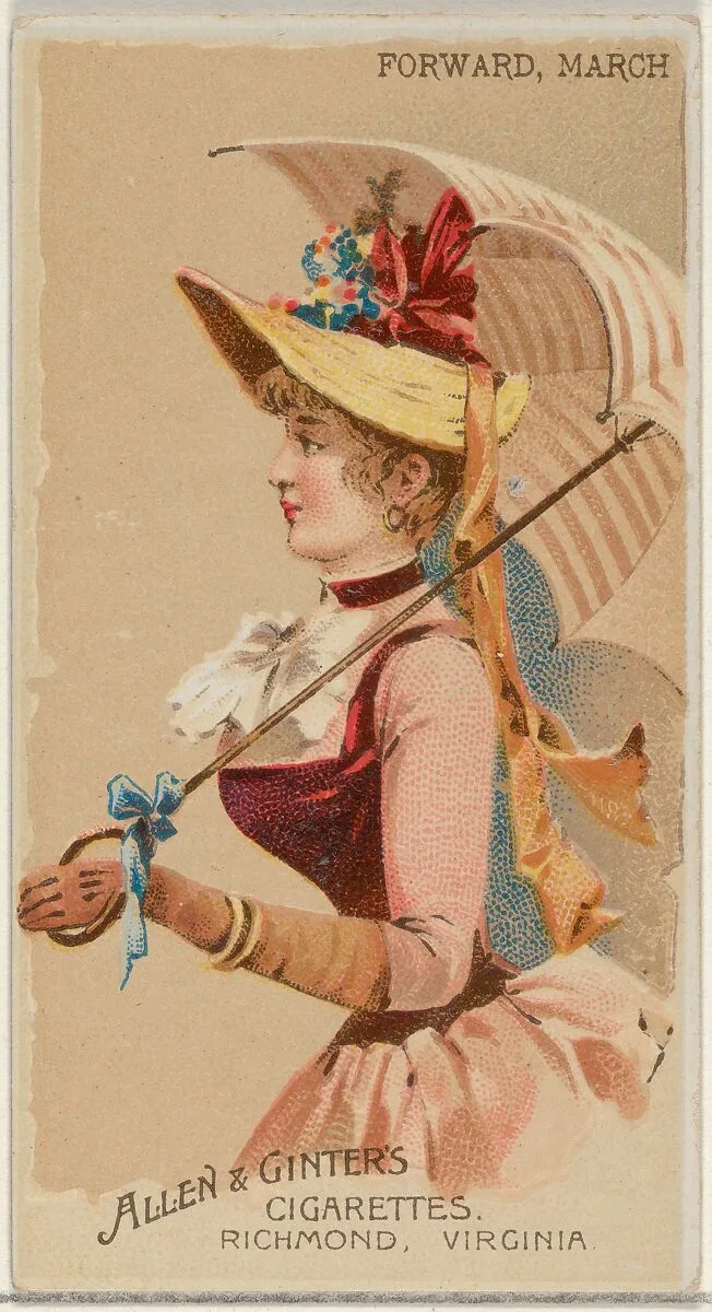 Forward, March, from the Parasol Drills series (N18) for Allen & Ginter Cigarettes Brands — Allen & Ginter|Schumacher & Ettlinger