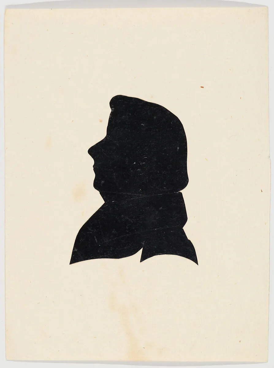Unidentified profile portrait, man facing left — Anonymous, German