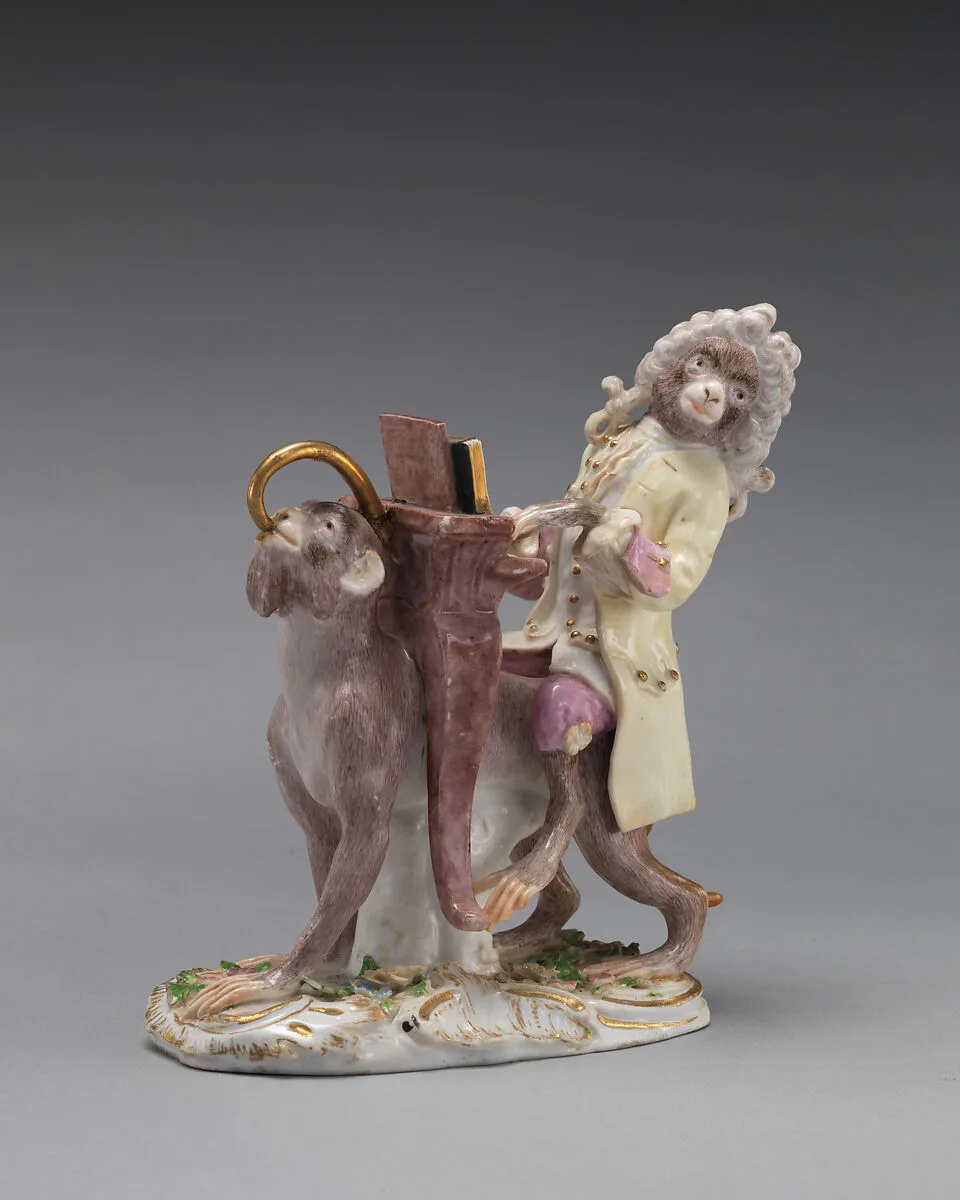 Monkey as organ player — Chelsea Porcelain Manufactory