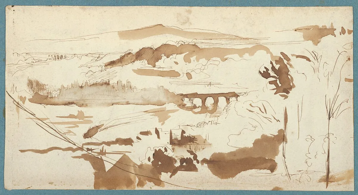 Landscape with an Aqueduct — Eugène Delacroix