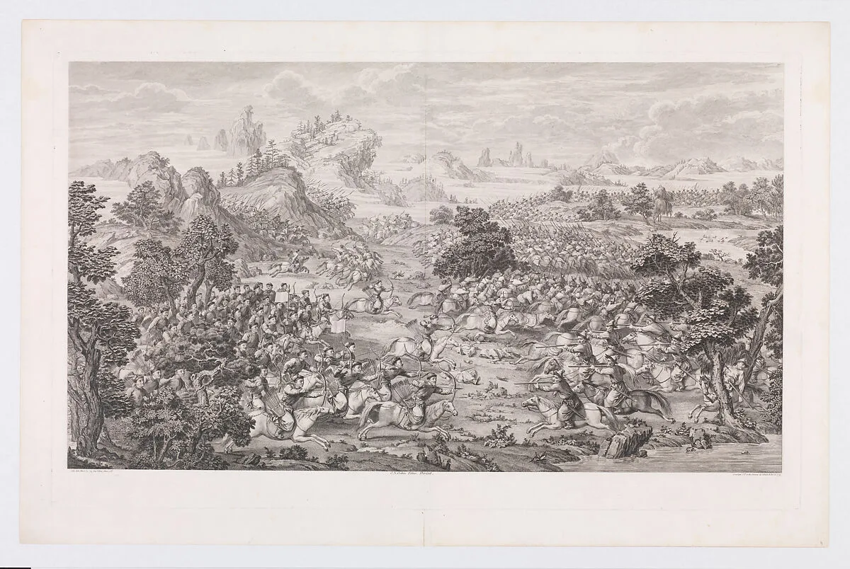 The Victory of Khorgos — Jean Denis Attiret|Jacques Philippe Le Bas|Charles Nicolas Cochin II