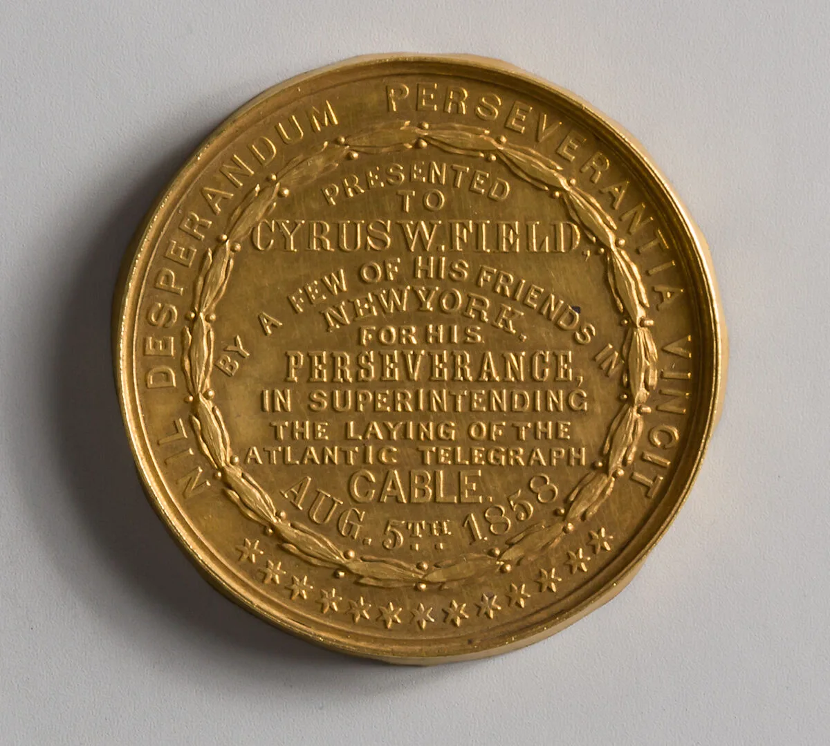To Cyrus W. Field from New York Friends, for Laying the First Atlantic Cable — George Hampden Lovett