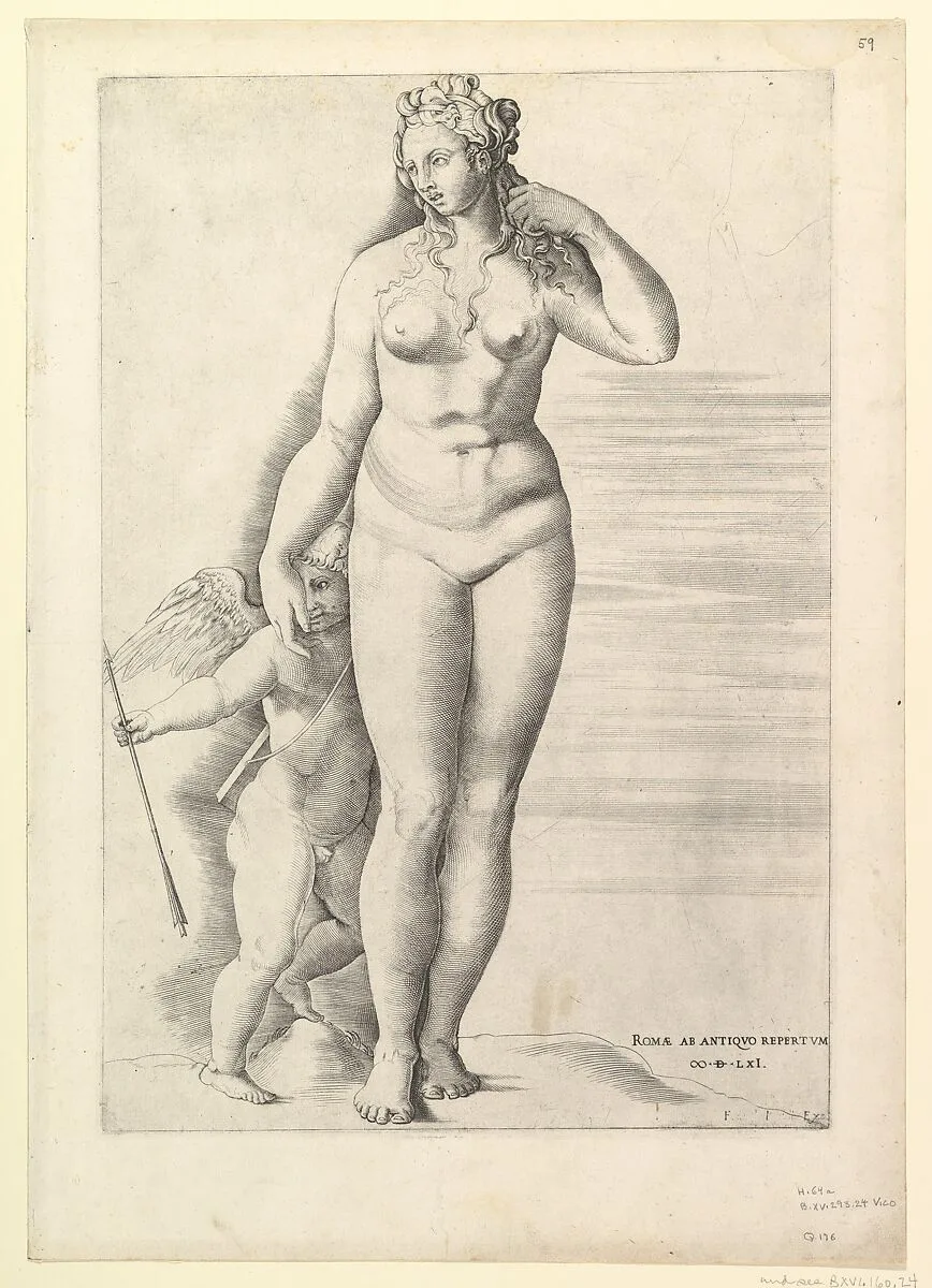 Speculum Romanae Magnificentiae: Venus and Eros — Enea Vico|Battista Franco|Anonymous, Italian, 16th century