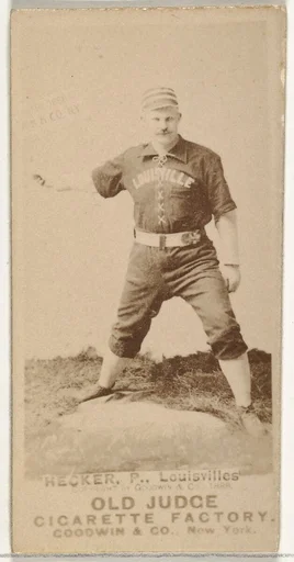 Guy Jackson Hecker, Pitcher, Louisville Colonels, from the Old Judge series (N172) for Old Judge Cigarettes