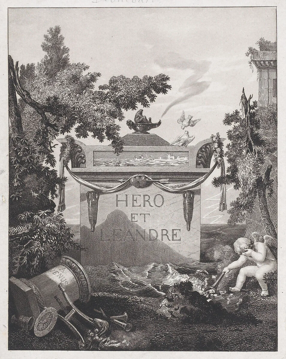 Frontispiece to "Hero and Leander" — Chevalier de Querelles|Louis Philibert Debucourt