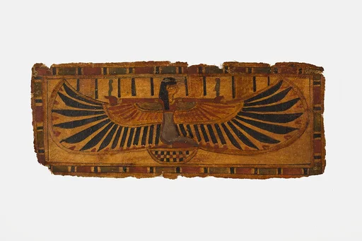 Cartonnage fragment showing goddess with spread wings