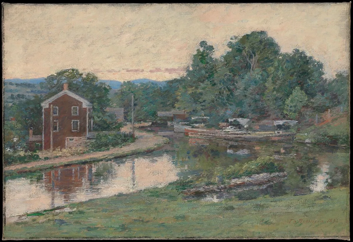 Evening at the Lock, Napanoch, New York — Theodore Robinson